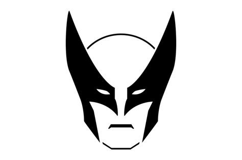 Wolverine Rubber Stamp Wolverine Mask Black And White - Clip Art Library