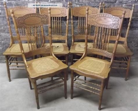 set_of_6_antique_c1900_victorian_press_back_oak_dining_chairs_caned_seats_look_1… | Antique ...