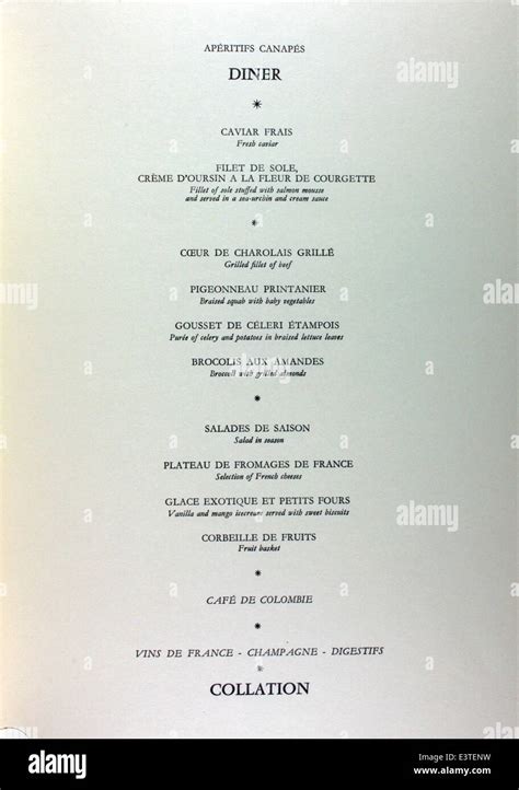 Air France Menu Collection Stock Photo - Alamy