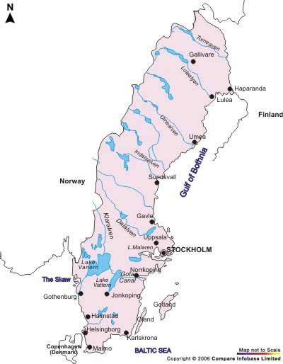 The #Sweden #River #Map shows all the major and minor rivers of Sweden ...