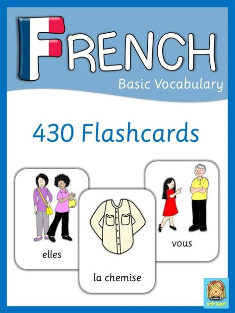 French Flashcards - Basic Vocabulary | French flashcards, French language lessons, French education