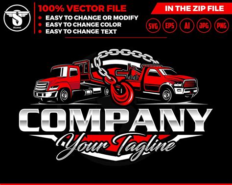 Towing Truck Logo Towing Logo Template Towing Chain Svg Tow - Etsy