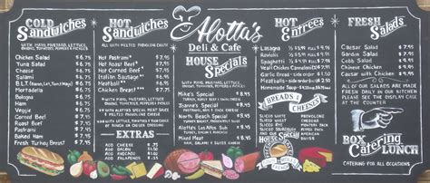 Alotta's Deli in Los Altos, CA new chalkboard menuboard by ArtFX Design Studios #mural # ...