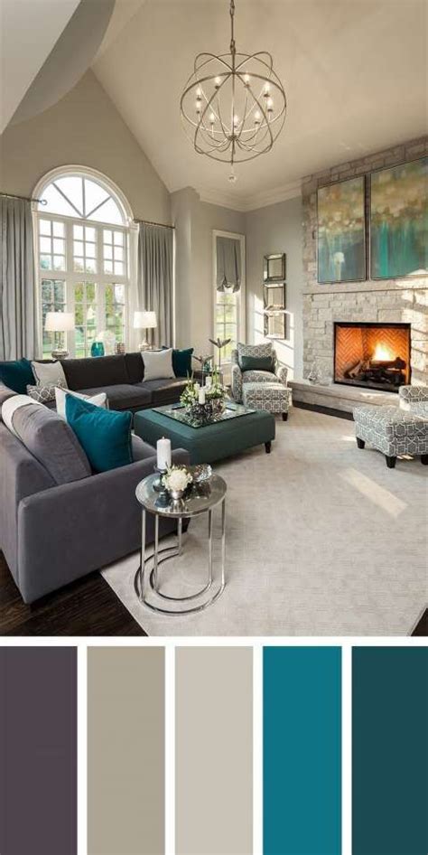 12 Splendid Gray Color Scheme Living Room Teal Collection | Room color combination, Living room ...