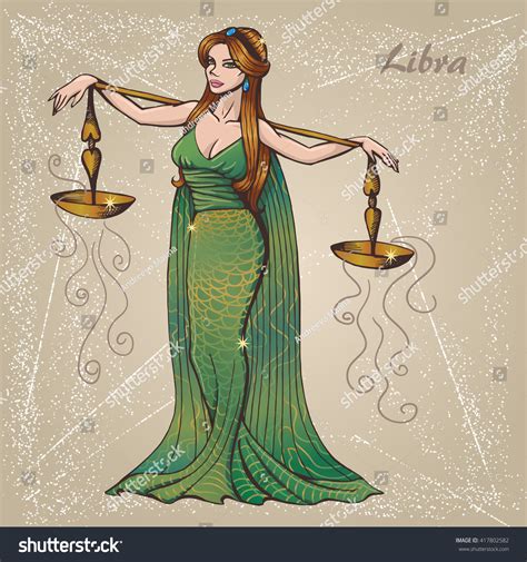 Zodiac Illustration Libra Zodiac Sign Beautiful Stock Vector (Royalty Free) 417802582 | Shutterstock