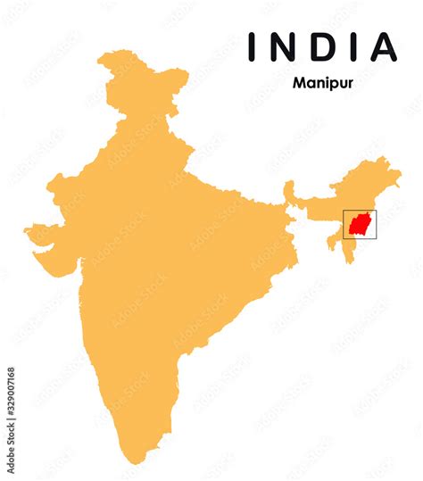 Manipur in India map. Manipur map vector illustration Stock Vector ...