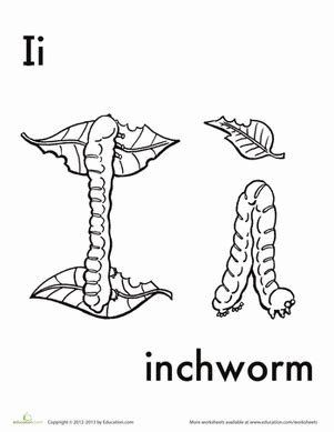 I for Inchworm | Worksheet | Education.com | Alphabet, Alphabet ...