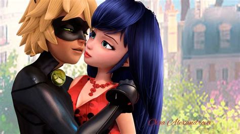 Miraculous Ladybug Adrien Kissing Marinette