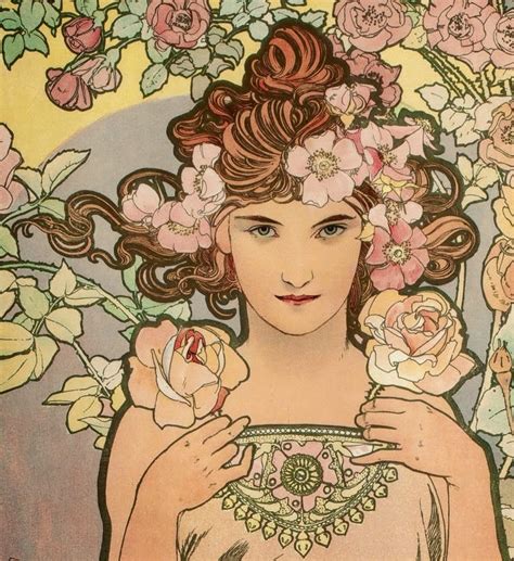 BEAUTIFUL PAINTINGS: Alfons MUCHA The Rose 1898 (Detail)