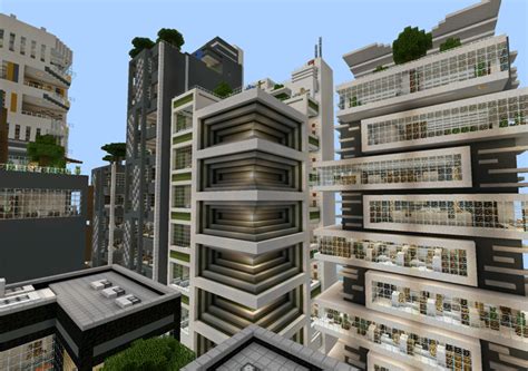 NXUS City – Modern Architecture Series (19 Buildings!) [Creation] | Minecraft PE Maps