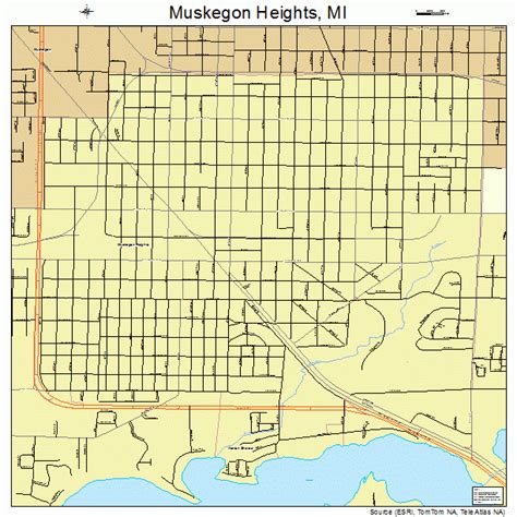 Muskegon Heights Michigan Street Map 2656360