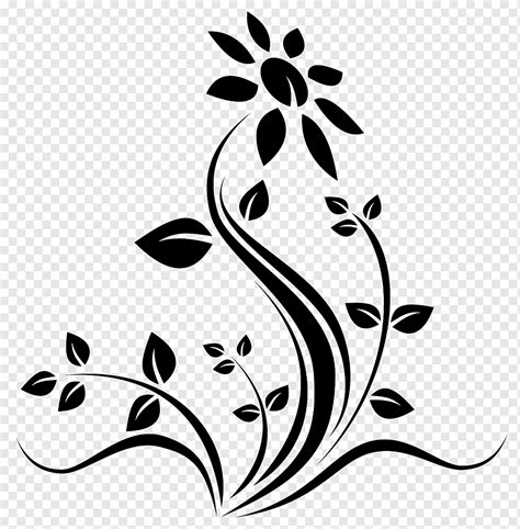 Flower Silhouette, Flower Silhouette, white, food, floral png | PNGWing