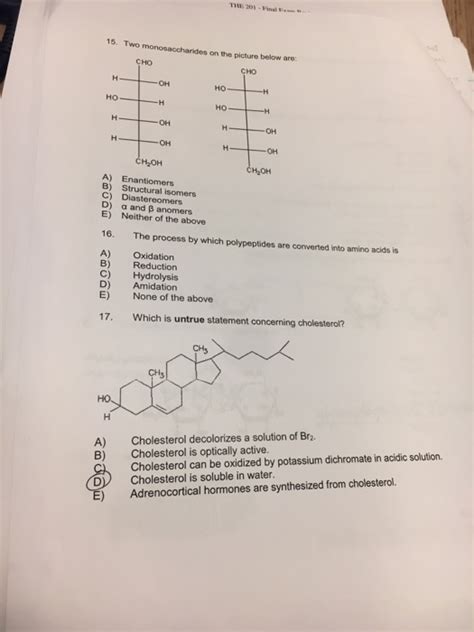 Solved 201-Final F.- 15. Two monosacchanides on the picture | Chegg.com