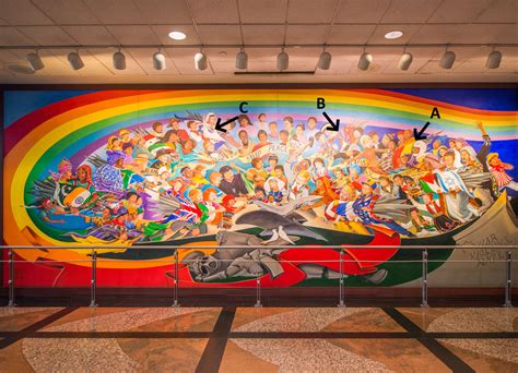 Flags of the Denver International Airport mural "Children of the World ...