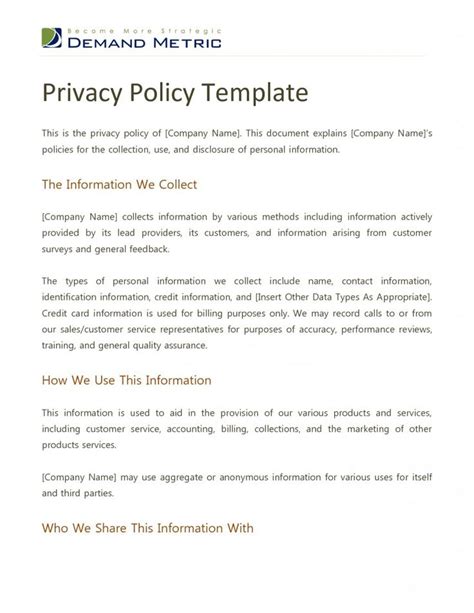 Free Company Credit Card Policy Template