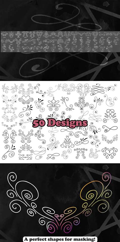 50 Calligraphy Photoshop Stamp Brushes - Luckystudio4u