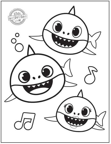 Baby Shark Pdf Printable Coloring Page | pedersenrecovery.com