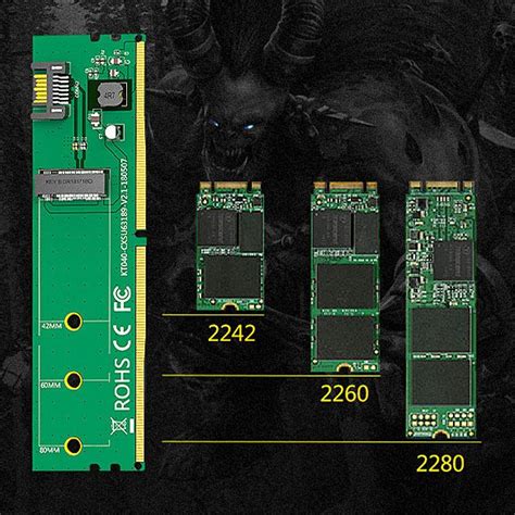 M.2 SSD to SATA Interface DDR4 Power Card Slot Adapter | Card slots, Ssd, Usb gadgets