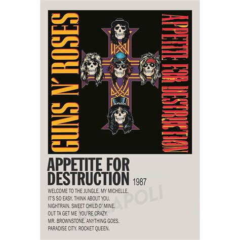 Jual Poster Cover Album Appetite For Destruction - Guns N Roses | Shopee Indonesia