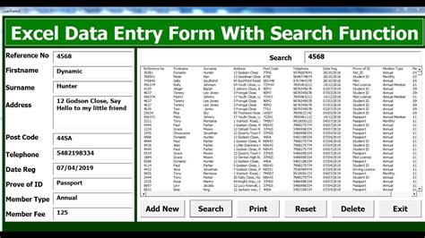 How to Create Excel VBA Data Entry Form With Search Function using Userform - Full Tutorial