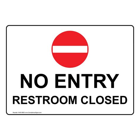 Restroom Closed / Out of Order Sign - No Entry Restroom Closed