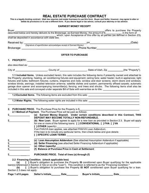 Home Purchase Agreement Template - Sfiveband.com