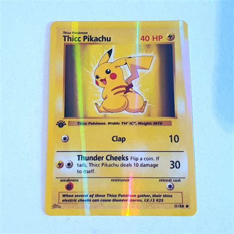 Thicc Pikachu Pokemon Card - Printable Cards