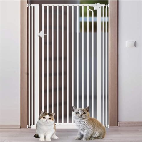 Amazon.co.jp: Baby Fence White Metal Safety Dog Cat Gates Indoor Door ...