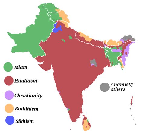 South Asia Religion Map