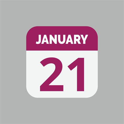 January 21 Calendar Icon 23208959 Vector Art at Vecteezy