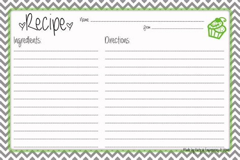 Printable recipe card template for word - opmrhino