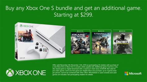 Purchase An Xbox One S Bundle And Get A Free Extra Game Until November ...