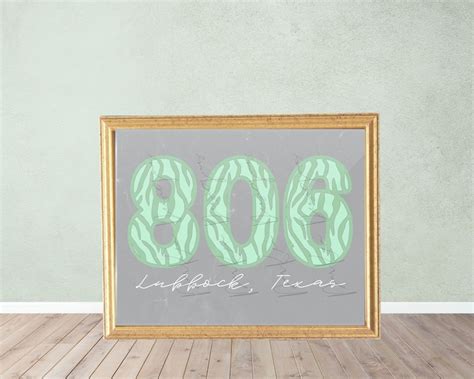 806 Area Code digital Download, Lubbock Area Code, Texas Art, Lubbock Wall Print, Cactus Art ...