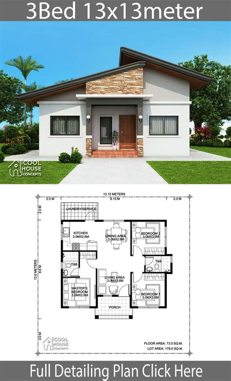 #bedroomdesignlayoutplan | Affordable house plans, Modern bungalow ...