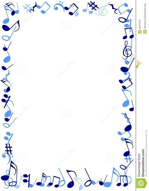 Blue Music frame | Music notes, Music drawings, Music border