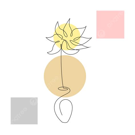 Flower Line Art Vector Hd Images, Minimalist Flower Line Art, Flower ...