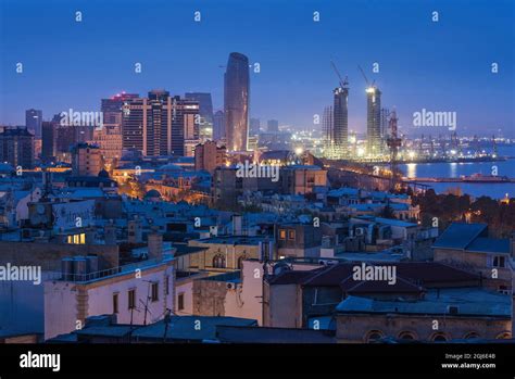 Azerbaijan, Baku. Skyline view Stock Photo - Alamy