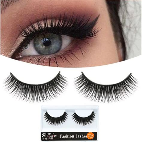 New 1 pairs 5cm natural false eyelashes fake lashes long makeup 3D mink ...