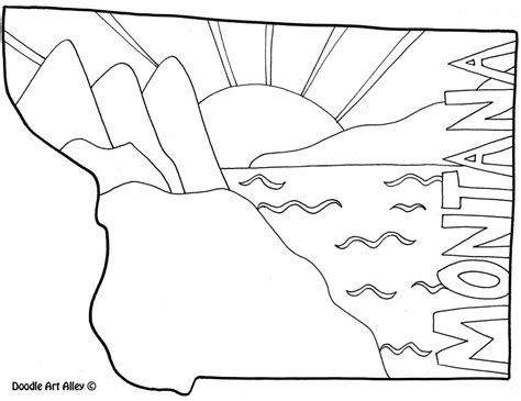 Montana State Flag Coloring Page Coloring Pages