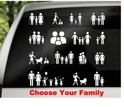 Family car decal, car window decal, vinyl car family, family car stickers, choose your family ...