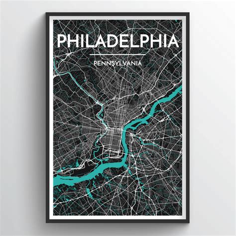 Philadelphia - City Map Art Prints - High Quality Custom Made Art - Point Two Design