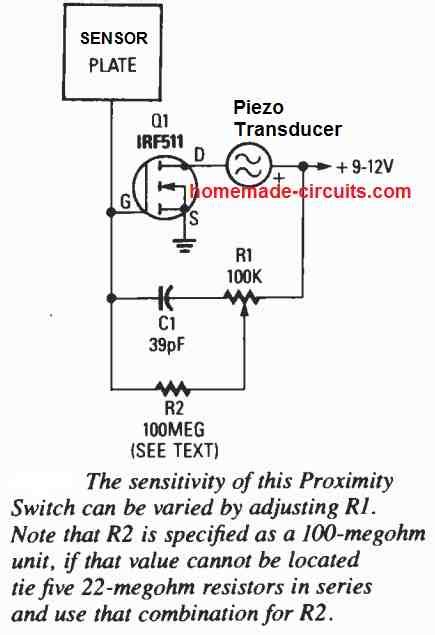 capacitive proximity sensor circuit diagram - Circuit Diagram