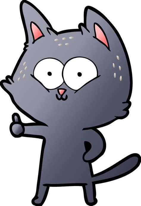 cartoon cat giving thumbs up 12399945 Vector Art at Vecteezy