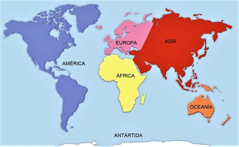 Mapa de continentes 】» Con Nombres | Mudo | En blanco | Imprimir