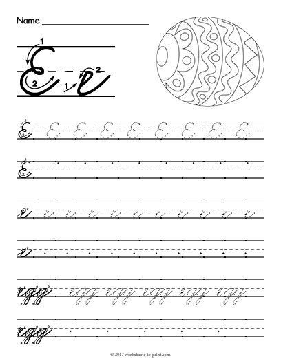 Free Printable Cursive E Worksheet | Cursive handwriting worksheets, Teaching cursive, Cursive ...