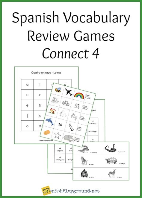 Spanish Vocabulary Review Games: Connect 4 - Spanish Playground