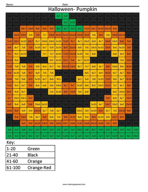 Halloween Math Multiplication Coloring Worksheets For 4th Grade – AlphabetWorksheetsFree.com