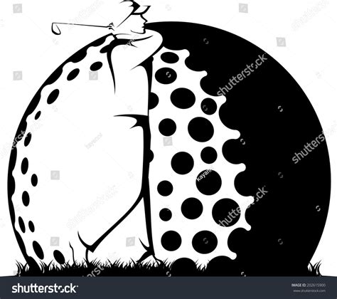 Black White Stylized Silhouette Male Golfer Stock Vector (Royalty Free) 202615900 | Shutterstock