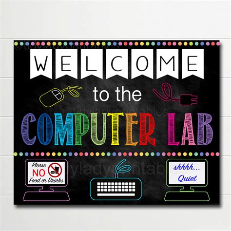 Computer Lab School Sign Classroom Decor Teacher Door Sign | Etsy