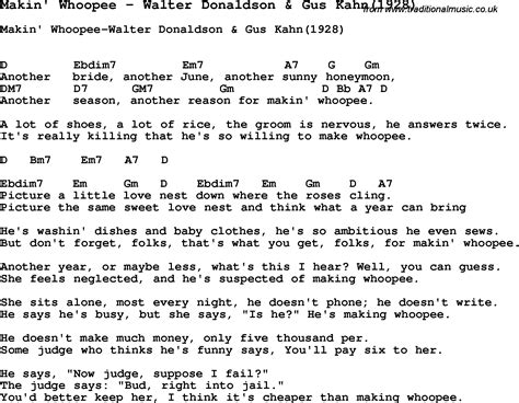 Song Makin' Whoopee by Walter Donaldson & Gus Kahn(1928), song lyric ...